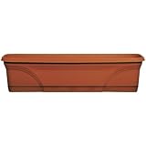 Dynamic Design MB3612TC Medallion Deluxe 36-Inch Poly Window Box with Saucer, Terra Cotta