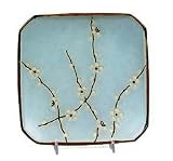 Set of Two Japanese Sakura Cherry Blossom Square 7 1/2 Inch Plates