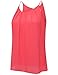 ZENNESSA's Womens Scoop Neck Pleated Front Fitted Chiffon Cami Tank Tops