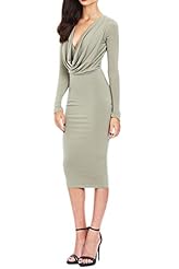 Sexy Polyester Cowl Neck Bodycon Dress/Club Dress 