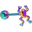 Rainbow Frog Anodized Titanium Barbell
