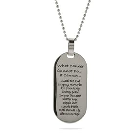 What Cancer Cannot Do Engravable Tag Pendant: Eve's Addiction: Jewelry