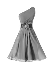 One Shoulder Short Chiffon Homecoming Dress/Wedding Party Dress  With a Sash 