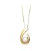 14K Yellow Gold 0.09 ct. Diamond and Pearl Fashion Pendant with Chain