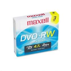 Maxell� DVD-RW Discs, 4.7 GB, 2x, w Jewel Cases, Gold, 3 Pack - Same Day Shipping (orders... by Maxell
