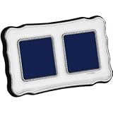 5 X 5cm British Antique Frame Two Photo Blue Velvet Back In Sterling Silver By Carrs Of Sheffield
