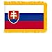 Slovak Republic Fringed Flag with Pole