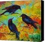 Roundtable Discussion - Crows Canvas Print / Canvas Art - Artist Marion Rose