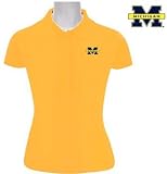 NCAA Michigan Wolverines Ladies Gold Remarkable Short Sleeve Polo