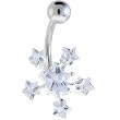 Crystalline Gem Snowflake Perfection Belly Ring