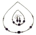 Amethyst jewelry set, 'Violet Dreams' 15" L