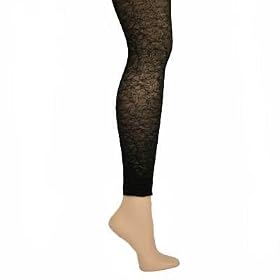 LEAVES TEXTURED ANNE KLEIN BLACK CAPRI LEGGINGS - S M