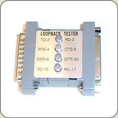 DB-25 Male to Female RS-232 Loopback Tester with LEDs
