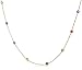 14k Yellow Gold Bezel Set Multi-Gemstone Station Necklace, 32