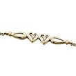 14kt Yellow Gold Double Heart Diamond Fashion Bracelet