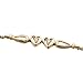 14kt Yellow Gold Double Heart Diamond Fashion Bracelet