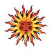 BLAZING RED SUN Glitter Temporary Tattoo 2x2