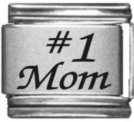Clearly Charming Number 1 Mom Laser Italian Charm