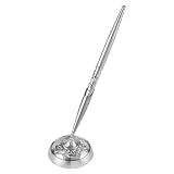 Hortense B. Hewitt Wedding Accessories, Pen Set, Linked at the Heart, Brushed Silver, 2.25-Inch Diameter Base