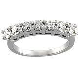 14K White Gold Diamond Band Ring