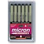 Sakura Pigma Micron Pen Set 6 Per Package, Black Ink