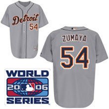 Detroit Tigers Authentic Joel Zumaya Road Jersey W/2006 World Series Patch 44