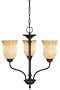 World Imports Lighting 5443-99 Saxon 3-Light Chandelier, Wrought Iron