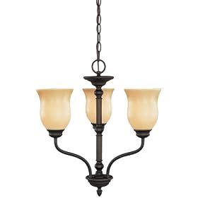 World Imports Lighting 5443-99 Saxon 3-Light Chandelier, Wrought Iron by World Imports