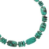 .925 Silver & Turquoise Beaded Necklace- 18 + 2"