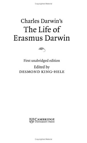 Charles Darwin's 'The Life of Erasmus Darwin'