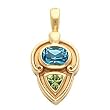 14K Yellow Gold Sky Blue Topaz and Peridot Pendant