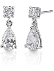 0.80ct Round & Pear Cut VS Diamond Stud Earrings 14k Gold