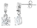 925 Sterling Silver Princess Cut CZ Earrings