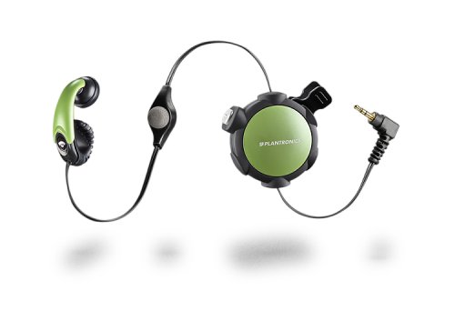 Plantronics MX300 Green/Black Retractable Mobile Headset for most phones with standard 2.5mm headset jack - Audiovox, Blackberry, Kyocera, LG, Samsung, Sanyo, Tr?o