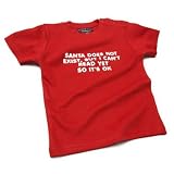 Santa Does Not Exist Funny Christmas Baby T-shirt, red, 6-12 months
