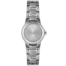 Click here to buy Movado WoMens Meza Stainless Steel Bracelet Silver Dial Watch #0604834 by Movado.