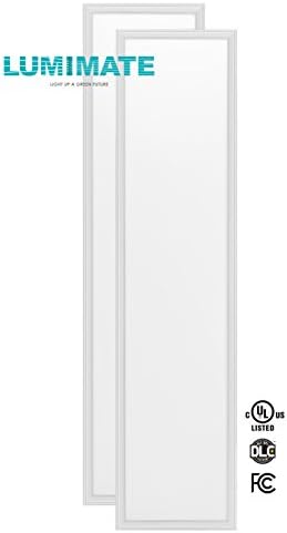 Lumimate 12x48 Inch 45w Ultra Thin Glare-Free Edge-Lit 5000k White Daylight Drop Ceiling Dimmable LED Light Panel Fixture (UL,DLC)(2-Pack)