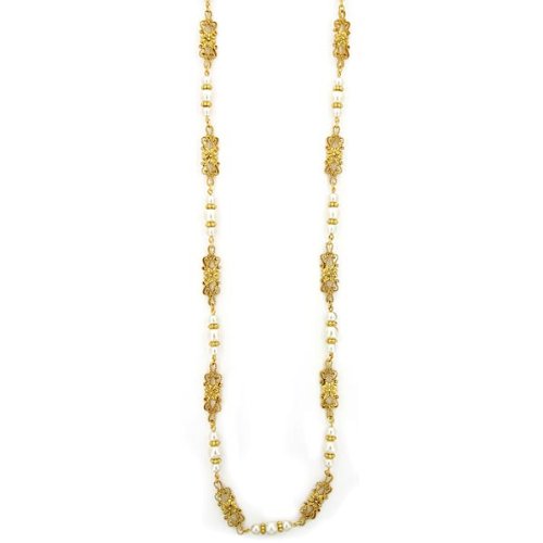 Antique Gold 50 Pearl Strand Necklace