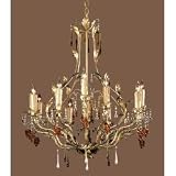 Crystorama Ritz 4609-GL Murano Glass 12LT 720w (28H x 26W) Chandelier Lighting in Gold Leaf