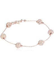 Fireball Clear Crystal Beaded Link Bracelet, 8.5"