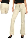 Womens Rhinestone Pocket Bootcut Twill Pants