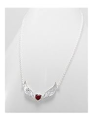 Red Heart CZ Necklace In 92.5 Sterling Silver