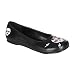 DAISY-66 Skull & Lightning Bolt M/J Blk Pu Flat