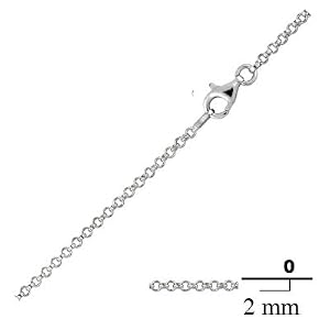 2mm Sterling Silver Rolo Chain in 16", 18", 20", 24" and 30" Lengths, #8427