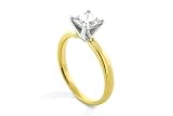 0.75 Ct Princess E/VS Certified (Clarity Enhanced) Solitaire Diamond Engagement Ring in 14KY