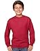 Hanes Youth ComfortSoft TAGLESS Long-Sleeve T-Shirt (Deep Red, L)