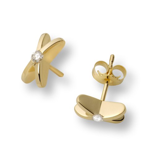 Miore Ohrringe 14Ct/585 Bicolor mit 2 Brillanten zus.ca.0,1Ct MBE74Y Preisvergleich