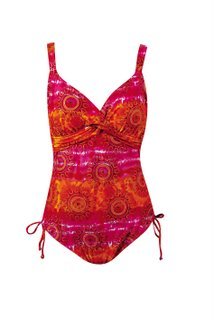 Womens Marina West One Piece Orange and Bright Pink Swimsuit
