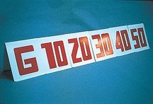 Football Sideline Marker - White  Red Numbers 