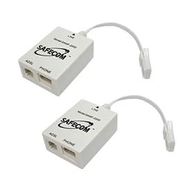 2 x Safecom SAMF-2000 Micro Filter for Broadband ADSL Router/Modem